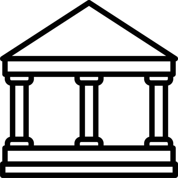Банківський Будівельний Двір Значок Стилі Контур — стоковий вектор