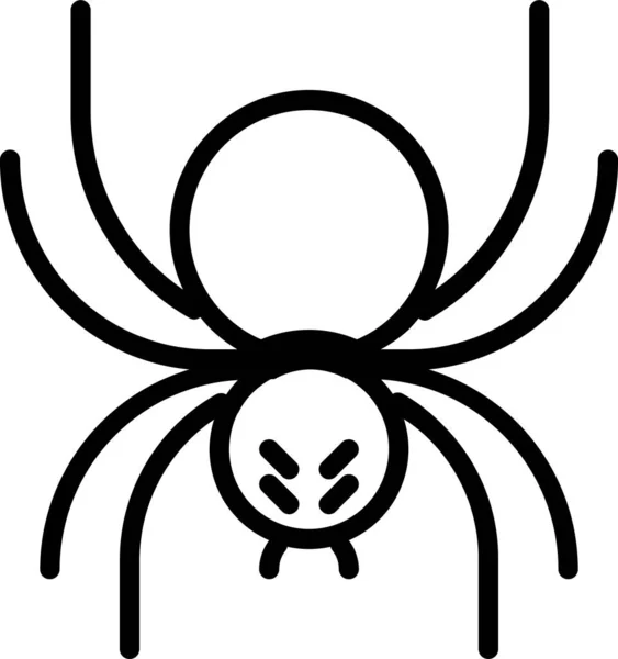 Dodelijk Halloween Insect Pictogram Omtrek Stijl — Stockvector