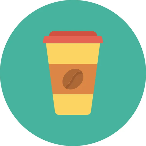 Icono Papel Vidrio Café Estilo Plano — Vector de stock