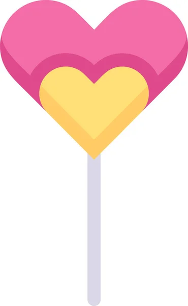 Corazón Lollipop Luna Miel Icono Categoría Amor Romance — Vector de stock