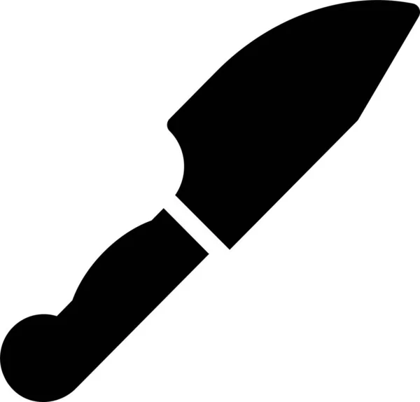Mutfak Bıçağı Simgesini Katı Bir Şekilde Pişirmek — Stok Vektör