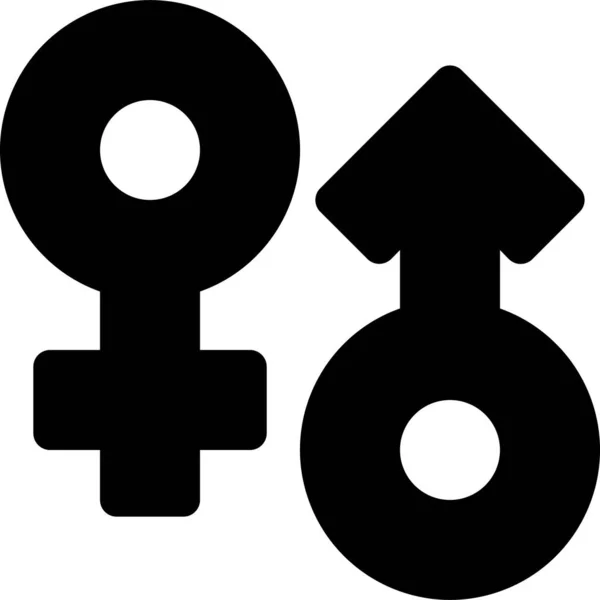 Equality Female Gender Icon Solid Style — 图库矢量图片