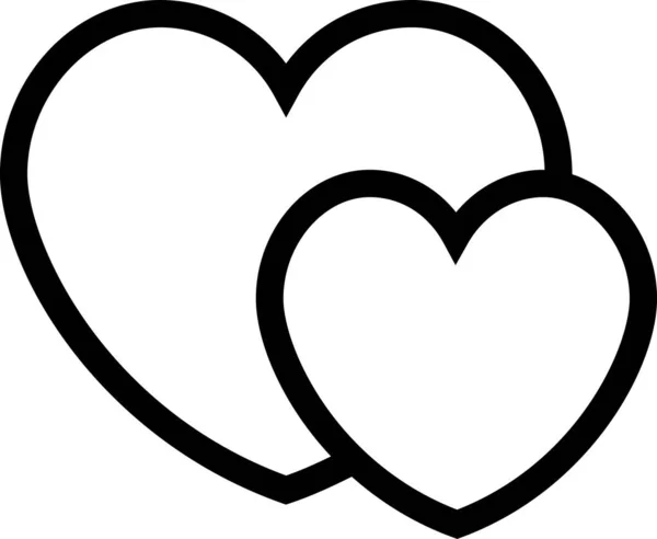 Серця Любов Значок Стилі Контур — стоковий вектор