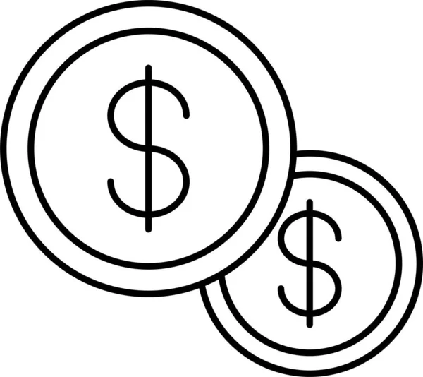 Érmék Dollár Pénz Ikon — Stock Vector