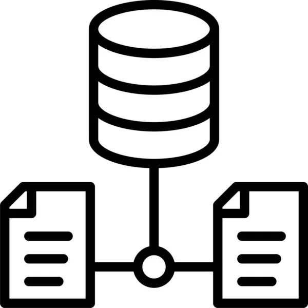 Dateisymbol Für Datenbankdokumente Outline Stil — Stockvektor