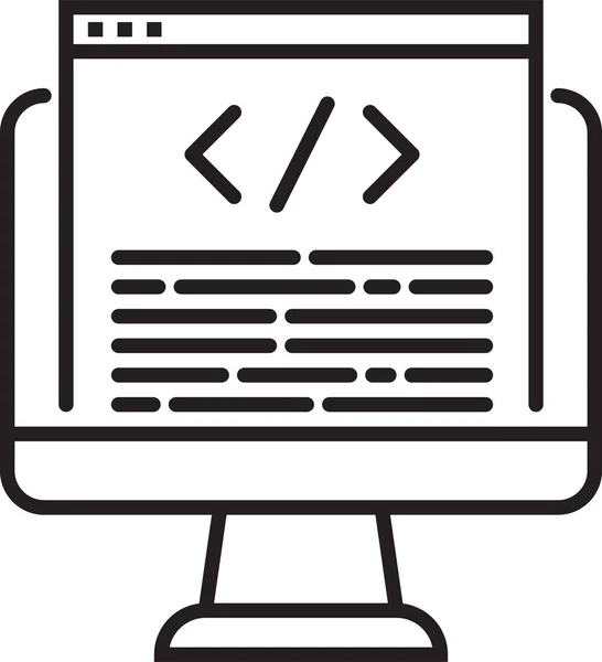 Codificación Del Icono Desarrollo Css Categoría Hardware Informático — Vector de stock