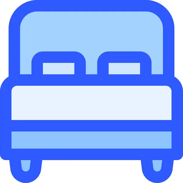 Готель Сервіс Подвійне Ліжко Значок — стоковий вектор