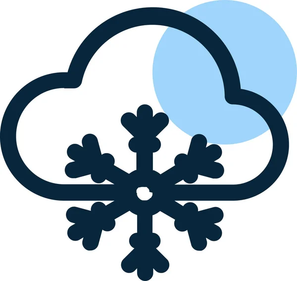 Bulut Mevsimleri Kar Simgesi Dolu Ana Hatlarıyla — Stok Vektör
