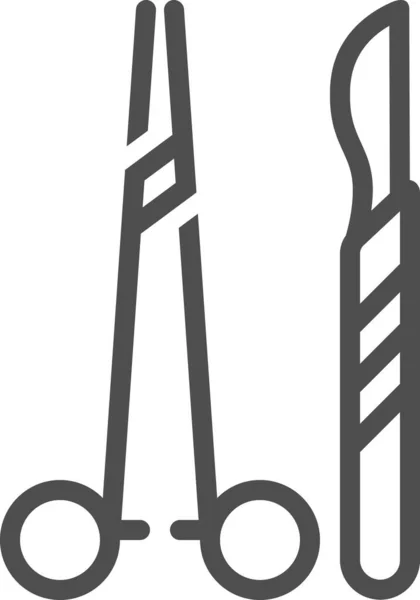 Иконка Хирургических Инструментов Стиле Наброска — стоковый вектор