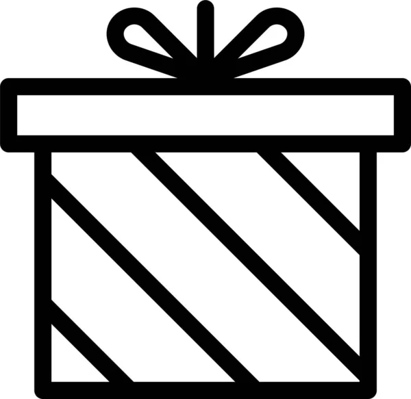 Icône Cadeau Boîte Bonus Dans Style Contour — Image vectorielle