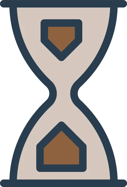 Cuenta Atrás Icono Arena Reloj Arena Estilo Contorno Lleno — Vector de stock