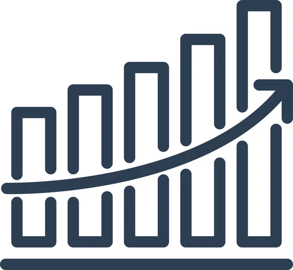 Analyse Analytique Graphique Icône Dans Style Contour — Image vectorielle