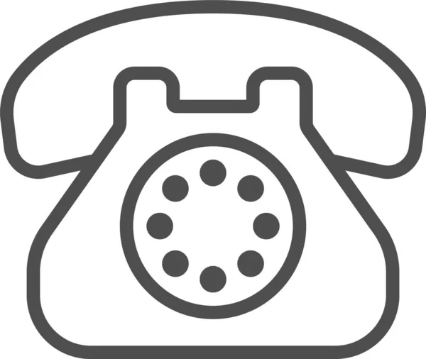 Teléfono Teléfono Teléfono Fijo Icono Estilo Esquema — Vector de stock