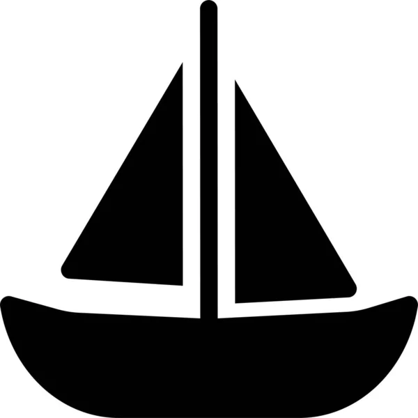 Βάρκα Δημόσιο Πλοίο Εικονίδιο Στερεό Στυλ — Διανυσματικό Αρχείο