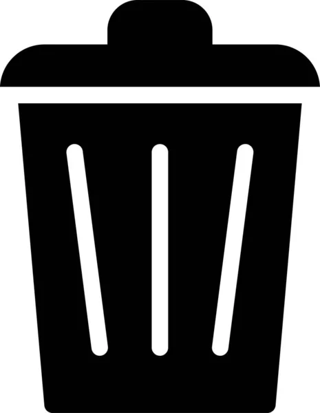 Çöp Kutusu Geri Dönüşüm Simgesini Katı Biçiminde Sil — Stok Vektör