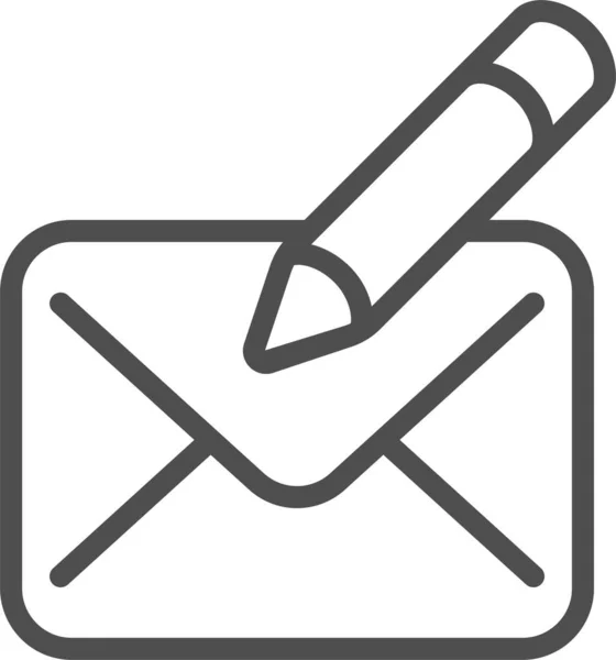 Ícone Envelope Lápis Mensagem Estilo Esboço — Vetor de Stock