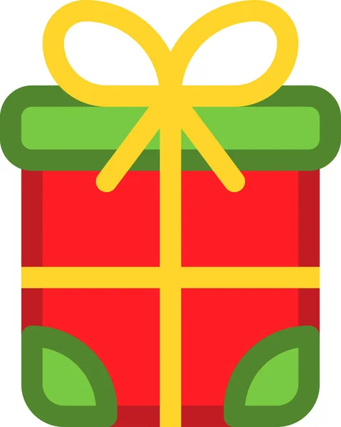 Иконка Подарка Рождество Стиле Заполненного Контура — стоковый вектор