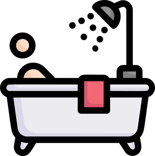 浴缸浴室图标中的活动 — 图库矢量图片
