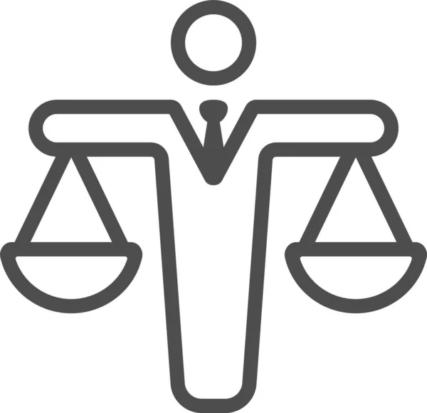Икона Жюри Присяжных Бизнесмена Стиле Набросков — стоковый вектор