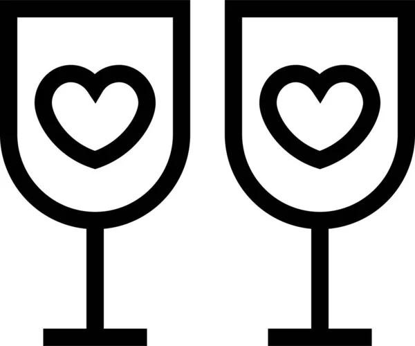 Ícone Bebida Celebração Álcool Estilo Esboço — Vetor de Stock