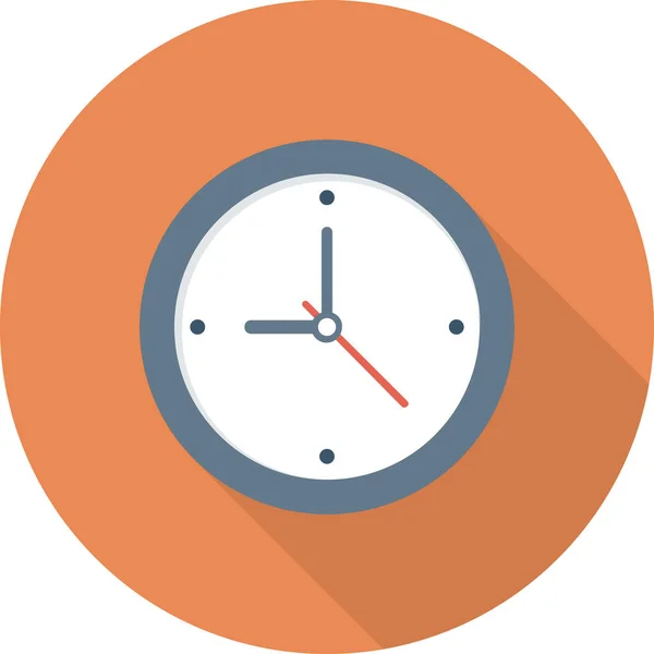 Alarm Alert Clock Icon Long Shadow Style — Stock Vector