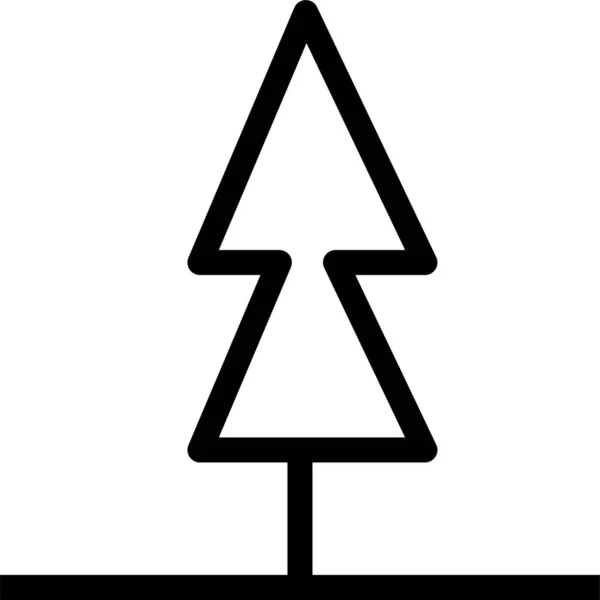 Icono Verde Del Bosque Navidad Estilo Contorno — Vector de stock