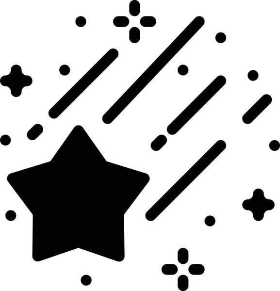 Astronomie Aventure Étoile Tombante Icône Dans Style Solide — Image vectorielle