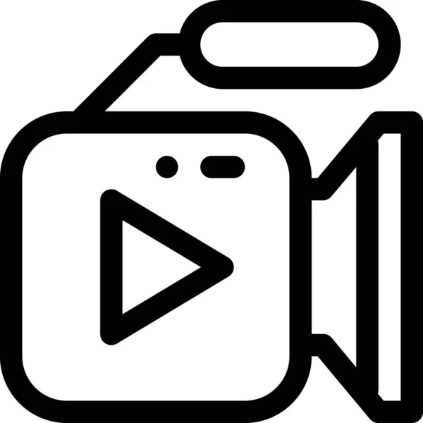 Kamera Video Kommunikation Informationssymbol Umrissstil — Stockvektor