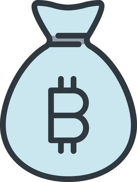 Hornear Bitcoin Icono Digital Estilo Contorno Lleno — Vector de stock