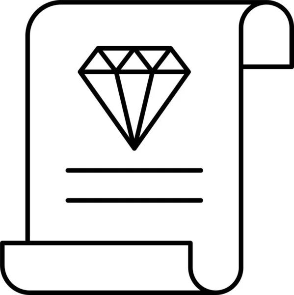 Diamond Document File Icon — Stock Vector