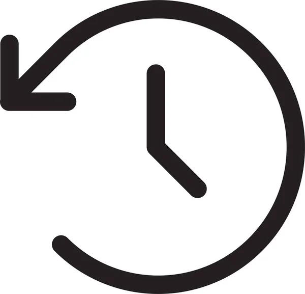 Icono Del Reproductor Historial Reloj Estilo Esquema — Vector de stock