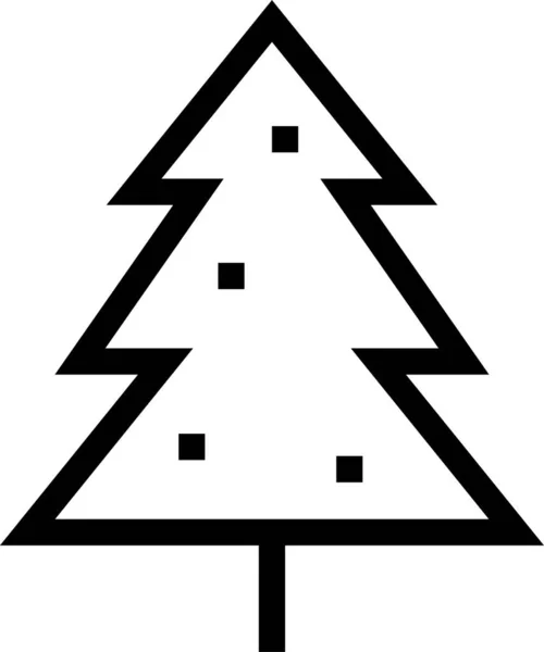 Weihnachtsbaum Ikone Outline Stil — Stockvektor