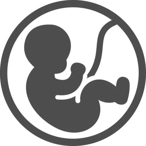 Baby Schwangerschaft Fötus Symbol — Stockvektor