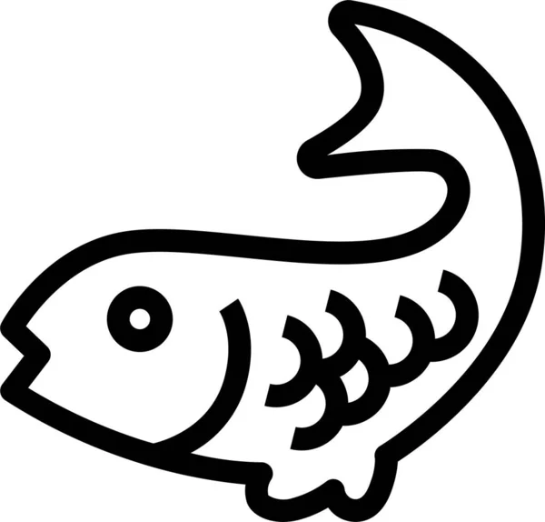 Amulet Animal Carp Icon Outline Style — 图库矢量图片