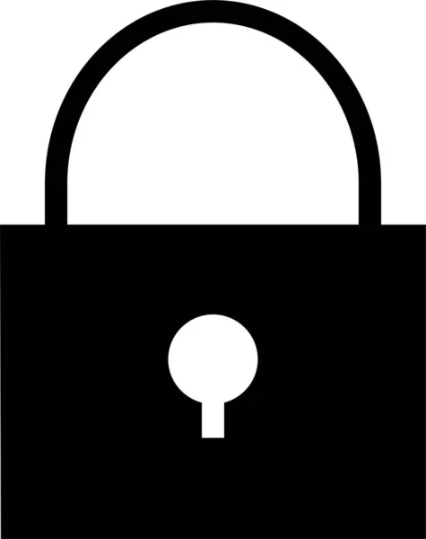Блокировка Частной Охраняемой Иконы Твердом Стиле — стоковый вектор
