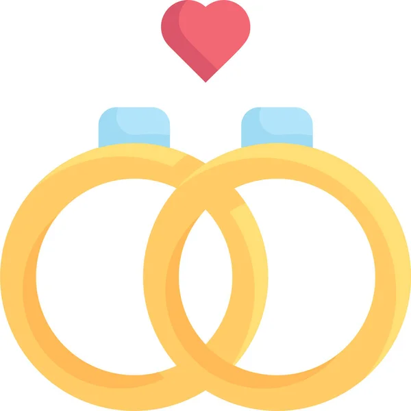 Couple Couple Rings Love Icon — Stock Vector