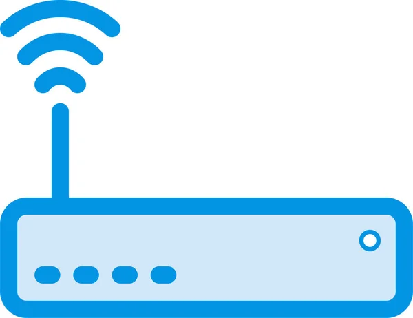 Icona Del Segnale Del Router Del Dispositivo Stile Contorno Riempito — Vettoriale Stock