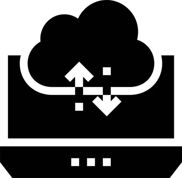 Cloud Datenbank Icon Solidem Stil — Stockvektor