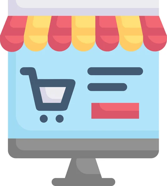 Computer Online Shop Discount Ecommerce Icon — Stock Vector