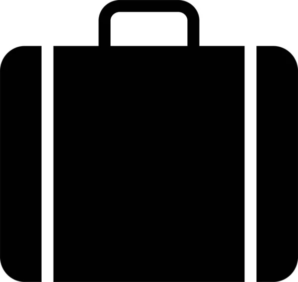 Väska Bagage Portfölj Ikon Fast Stil — Stock vektor
