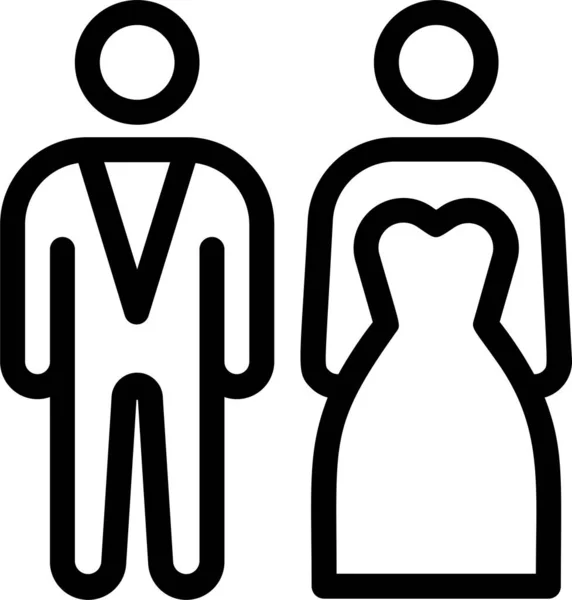 Пара Любить Значок Шлюбу — стоковий вектор