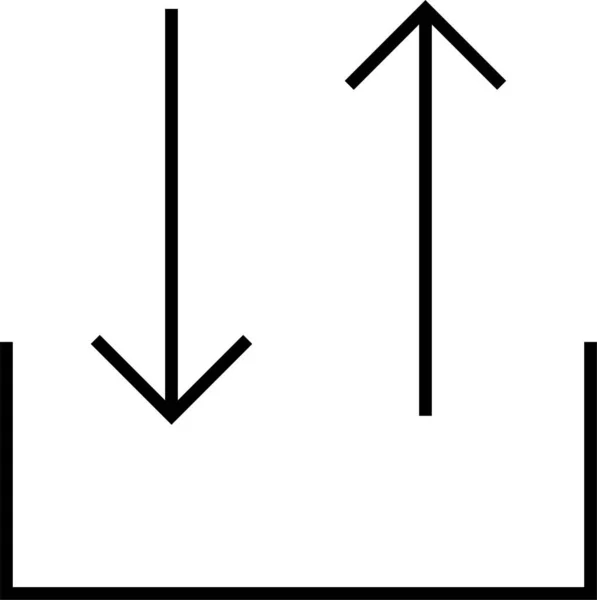 Pijl Downloaden Uitgaande Pictogram Omtrek Stijl — Stockvector