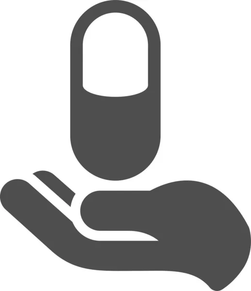 Hand Pill Drugs Icon — Stock Vector