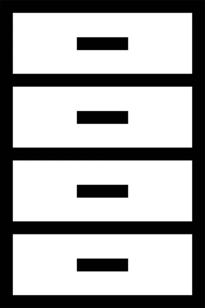 装饰抽屉家具图标轮廓风格 — 图库矢量图片