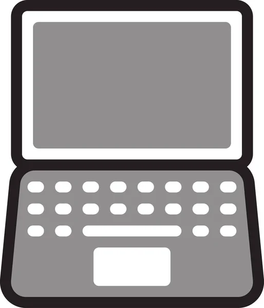 Ícone Educação Dispositivo Computador Estilo Esboço Preenchido — Vetor de Stock