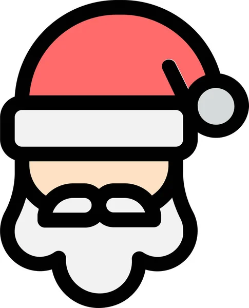 Barbe Noël Santa Claus Icône Dans Style Contour Rempli — Image vectorielle