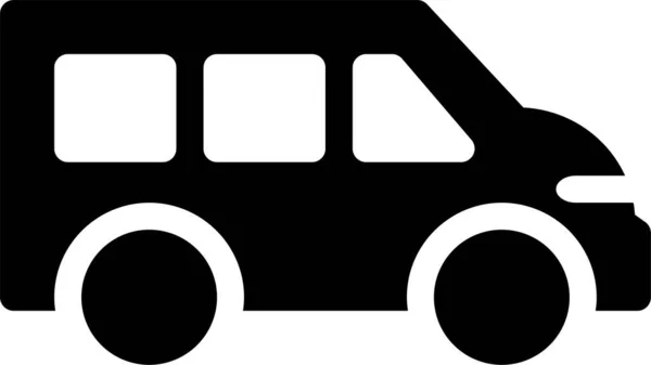 Ikona Transportu Publicznego Auto Solidnym Stylu — Wektor stockowy