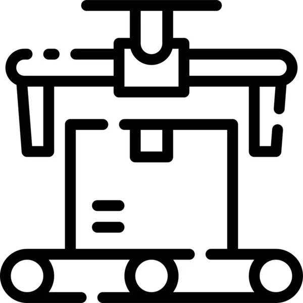 Conveyor Delivery Industrial Machine Icon Outline Style — Stock vektor