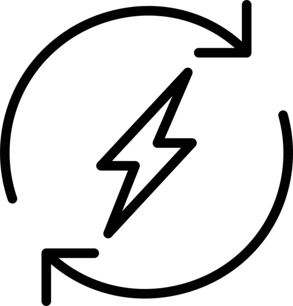 Ενέργεια Flash Redo Εικονίδιο Στυλ Περίγραμμα — Διανυσματικό Αρχείο
