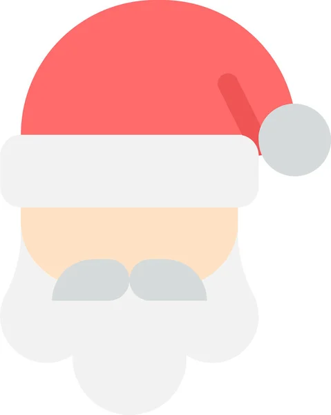 Barba Natal Papai Noel Ícone Estilo Plano — Vetor de Stock